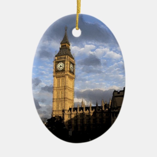 Clock Tower Ceramic Ornament (Front)