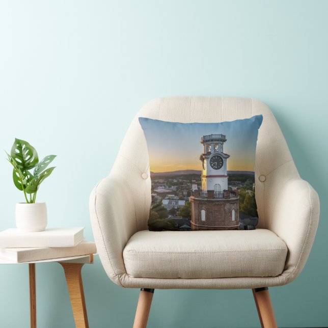 Clock Tower Throw Pillow (Chair)