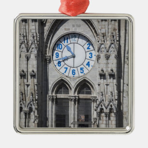 Clock towers at the National Basilica, Ecuador Metal Ornament
