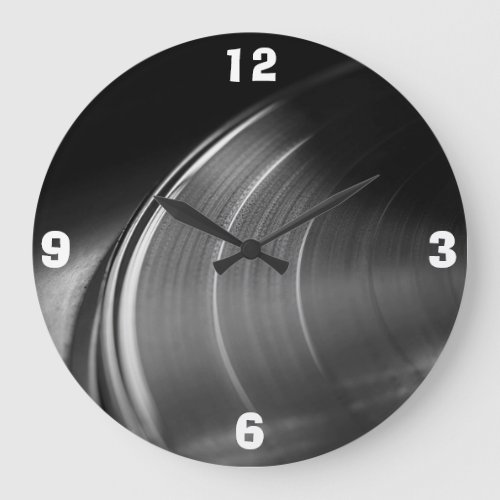 Clock Vinyl Record and Turntable Large Clock