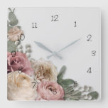 Clock w/#'s Vintage Floral