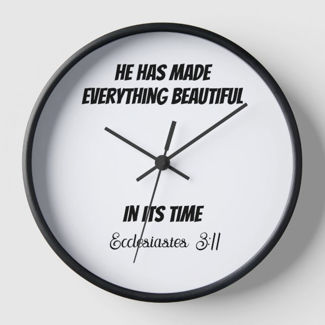 CLOCK, WALL CLOCK, SCRIPTURE, Ecclesiastes 3:11 Clock (Front)