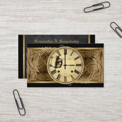 Clock Watching Profile Cards Business Card Template