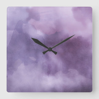 Clock - Watercolor Purples