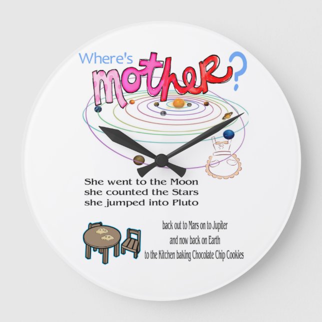 Clock Where's Mother? Happy Mother's Day  (Front)