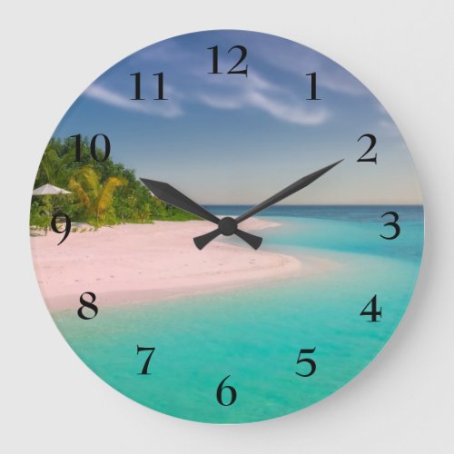 Clock with a beach scene
