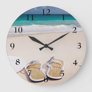 Clock with a beach scene