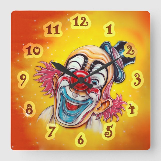 CLOCK WITH A COLORFUL LAUGHING CLOWN (Front)
