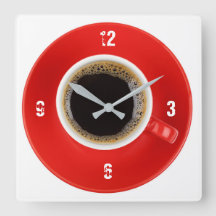 Clock with Americano coffee