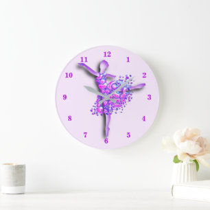 Clock with Ballerina In Purple