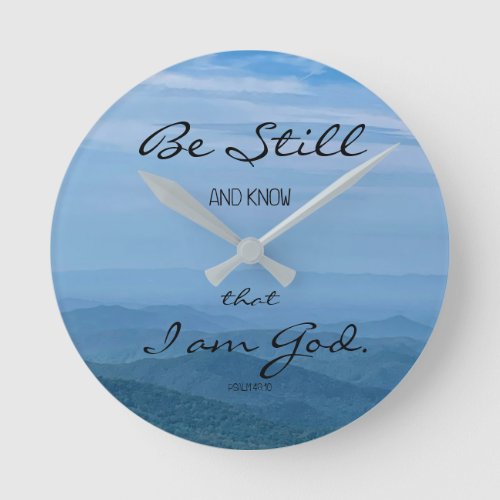 Clock with Bible Verse  Psalm 4610