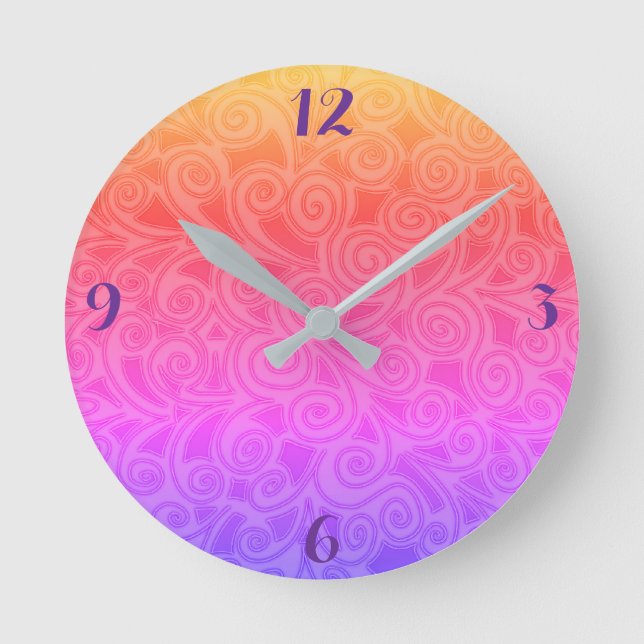 Clock With Colorful Abstract Design (Front)