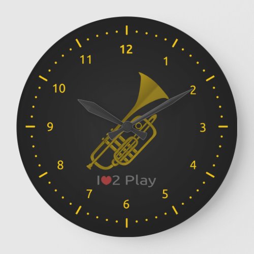 Clock with illustration of a trumpet