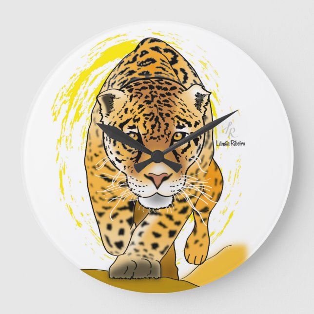 Clock with jaguar or painted leopard (Front)