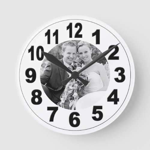 Clock with Large Numbers  Your Image  Wall clock