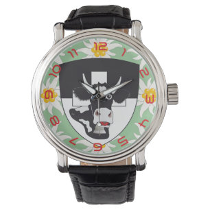 clock with Swiss draft Freiburg Switzerland Watch