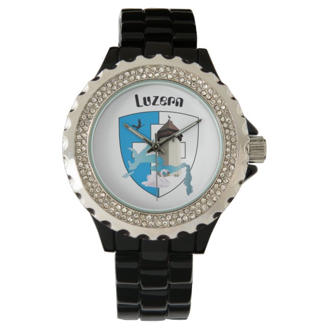 clock with Swiss draft Lucerne Switzerland Watch (Front)
