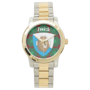 clock with Swiss draft Zurich Switzerland Watch