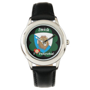 clock with Swiss draft Zurich Switzerland Watch