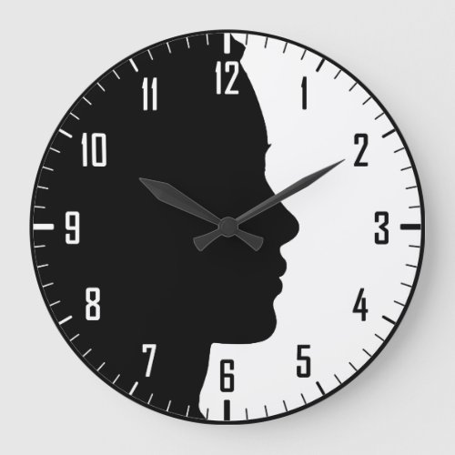 CLOCK _ WOMAN FACE PROFILE SILHOUETTE