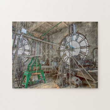 Clock Works In Tower Jigsaw Puzzle by karenfoleyphoto at Zazzle