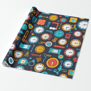 clock wrapping paper