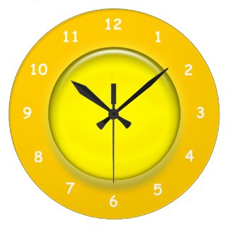 Clock - Yellow 3D disk clock