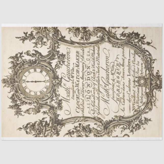 Clockmakers Furniture Decoupage Paper (Front)