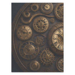 Clocks and pocket watches Steampunk Tissue paper | Zazzle