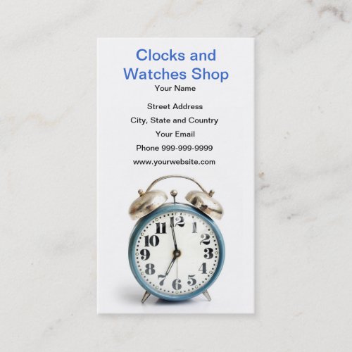 clocks and watches shop business cards