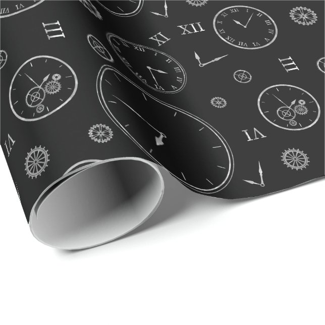 Clocks & Gears Wrapping Paper (Roll Corner)