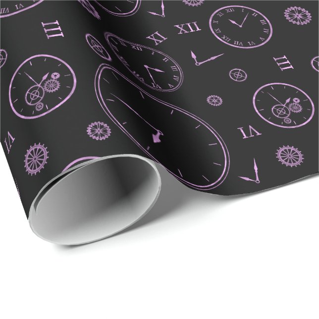 Clocks & Gears Wrapping Paper (Roll Corner)