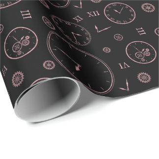 Clocks & Gears Wrapping Paper