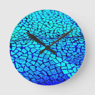 Clocks-Misc/Abstract-Mosaics 3 Round Clock