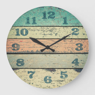 Clocks Shabby Beach Boards Rustic Decorative Wood