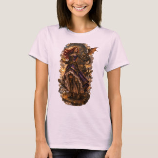 Clocktower Princess and Mechanical Dragon Steampun T-Shirt