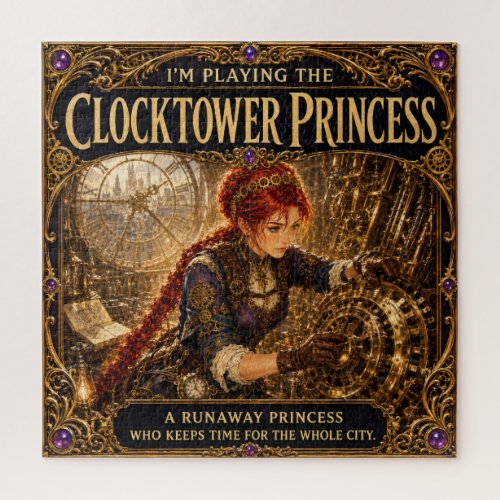 Clocktower Princess Steampunk Roleplaying Heroine Jigsaw Puzzle