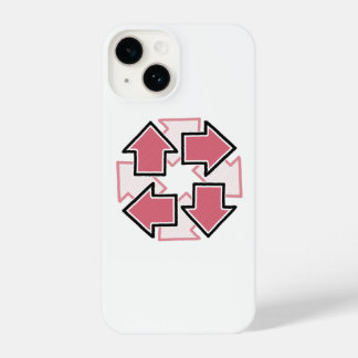 Clockwise Arrows Minimal Geometric Red iPhone 14 Case