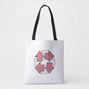 Clockwise Arrows Minimal Geometric Red Tote Bag