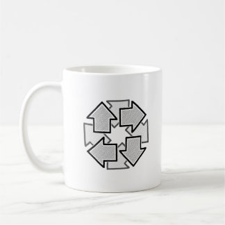 Clockwise Arrows Minimal Geometric White Variant 1 Coffee Mug