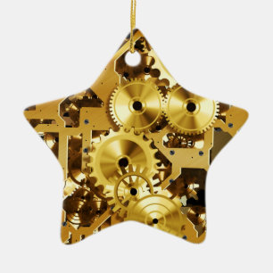 Clockwork 1 Star Ceramic Ornament