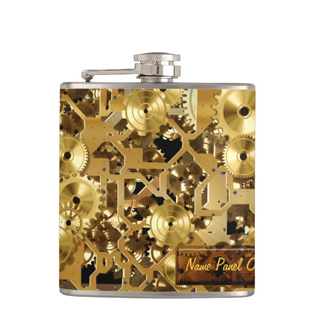Clockwork 1 Wrapped Flask Option (Front)