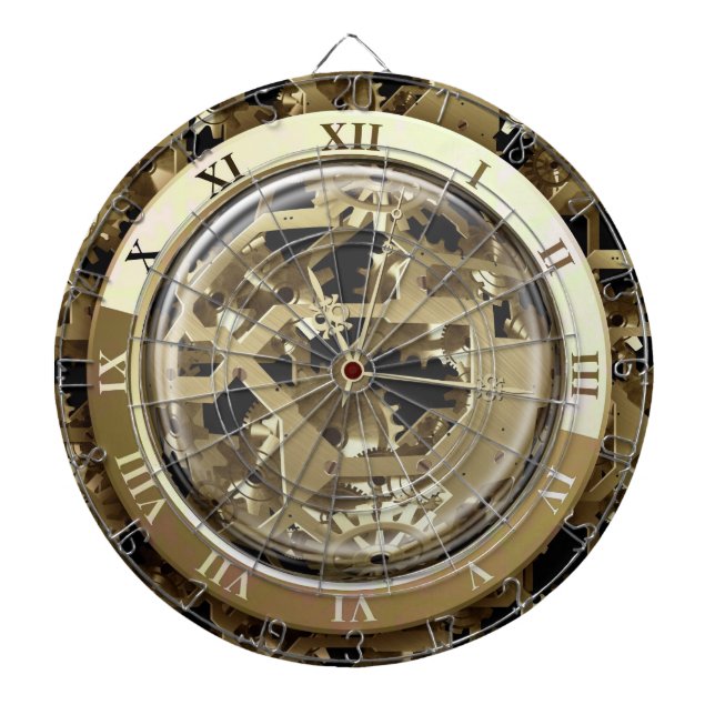 Clockwork 6A Dart-Boards Options Dartboard With Darts (Front)