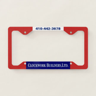 Clockwork Builders License Plate Frame