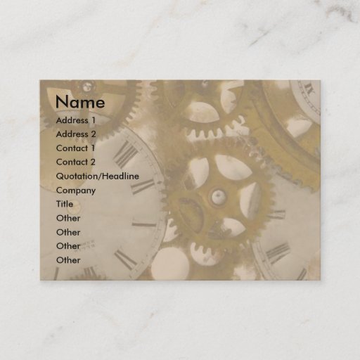 Customizable Clockwork Business Card
