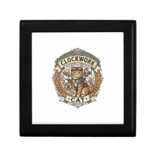 Clockwork Cat Cat Steampunk Vintage Vector Art Shi Gift Box