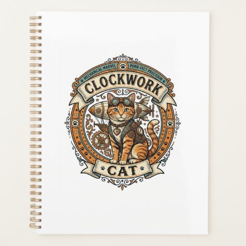 Clockwork Cat Cat Steampunk Vintage Vector Art Shi Planner