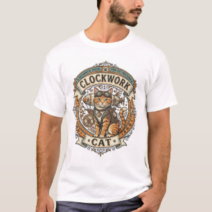 Clockwork Cat Cat Steampunk Vintage Vector Art Shi T-Shirt