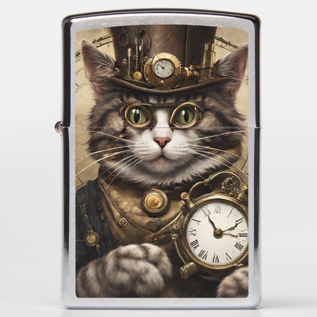 Clockwork Cat Zippo Lighter (Front)