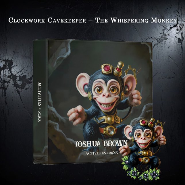 Clockwork Cavekeeper – The Whispering Monkey  3 Ring Binder (Creator Uploaded)